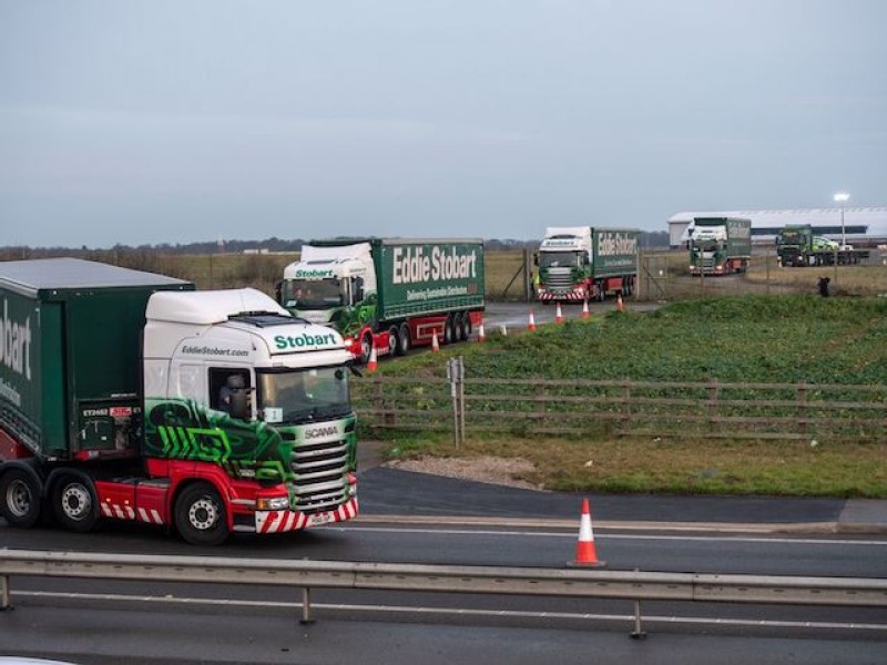 Britain stages mass truck jam to prepare for no-deal Brexit