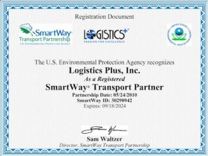 Logistics Plus renews its U.S. EPA SmartWay Transport® Partnership for a 13th year