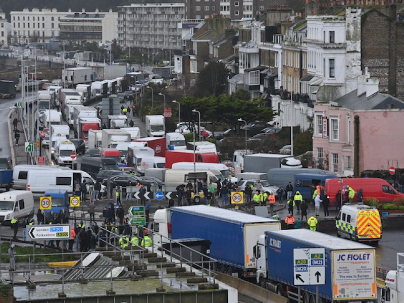 Clogged UK port reopens in chaos as truckers await Covid tests