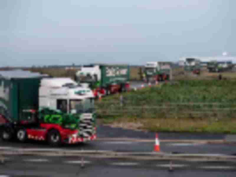 Britain stages mass truck jam to prepare for no-deal Brexit