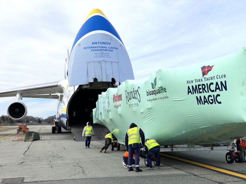 Loius Vuitton 37th America’s Cup: Antonov Airlines delivers “flying” yacht AC75 for American magic team