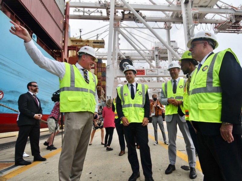 Governor Hogan welcomes U.S. Transportation Secretary Buttigieg to Port of Baltimore