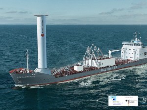 The first Norsepower Rotor Sail™ funded by German government to be fitted on Baltrader’s new cement carrier