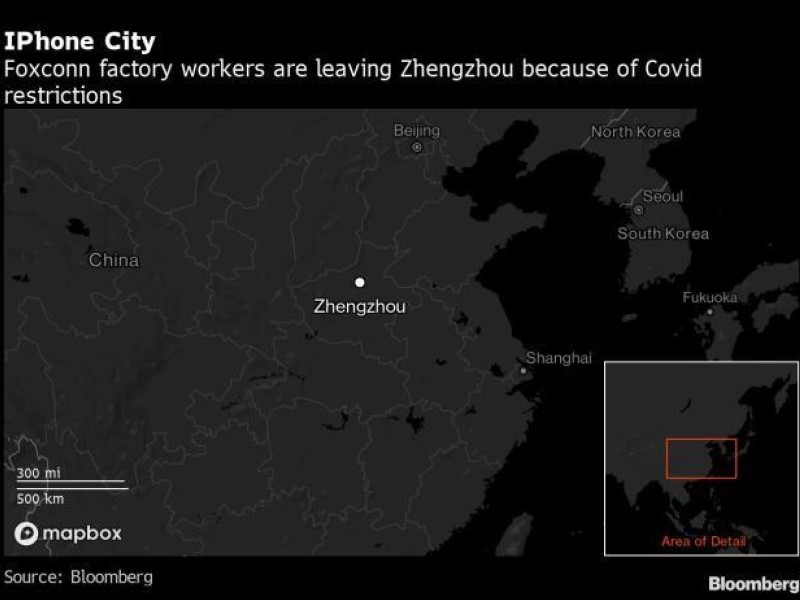 China locks down area around ‘iPhone City’ in blow to Apple