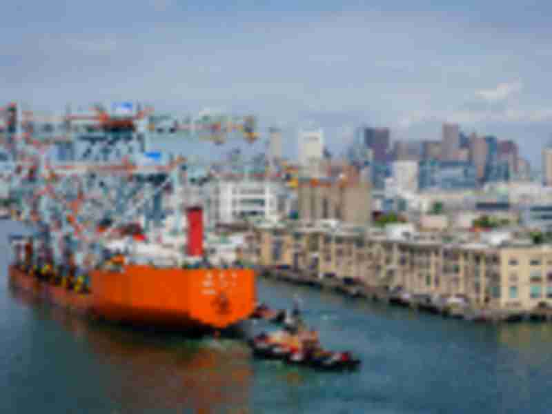 Three new ship-to-shore cranes arrive at the Port of Boston