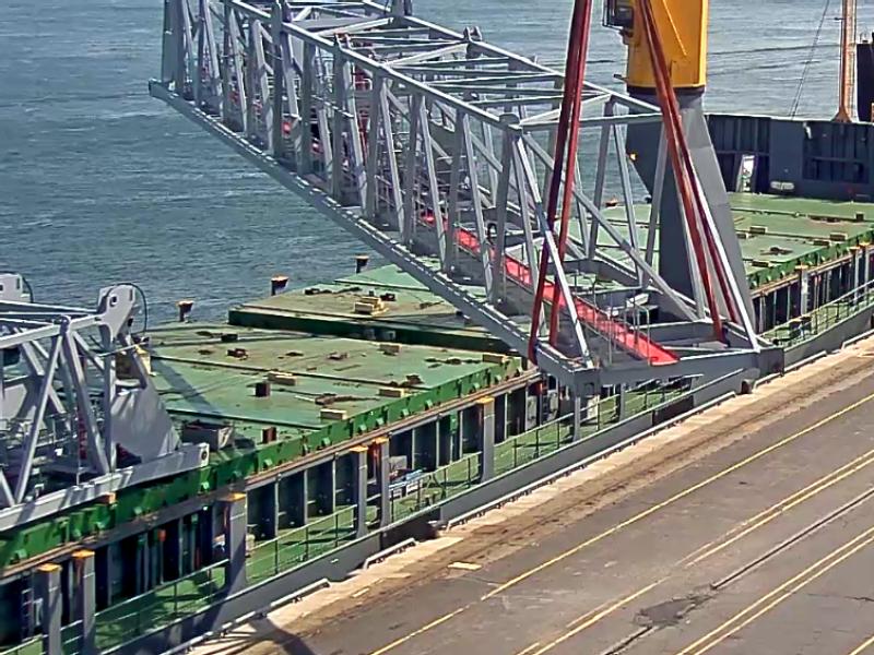 Two new Post-Panamax electric gantry cranes arrive at the Port of Montreal