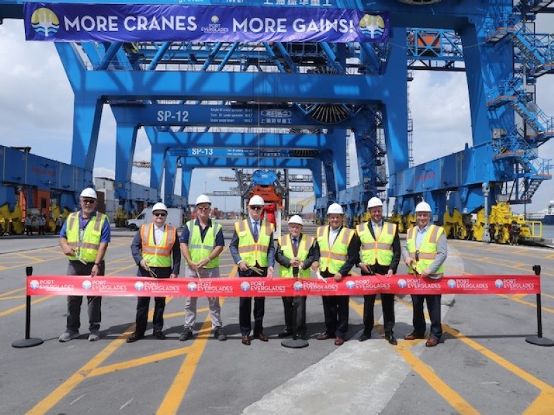 Port Everglades marks commissioning of new container cranes