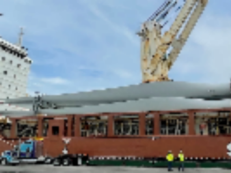 Port of Wilmington handles 155-foot wind turbine blades