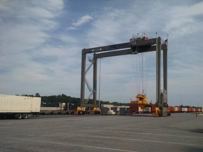 Rubber-tire gantry cranes roll through Port of Indiana-Burns Harbor for first time in history