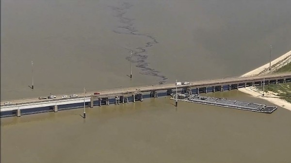 Barge strikes Texas bridge, spilling oil into Galveston Bay