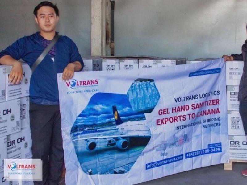 Voltrans Logistics, member of XLProjects, export gel sanitizer bottles to North America