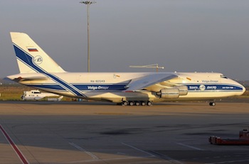 The gas turbine was carried onboard one of Volga-Dnepr's An-124 freighters