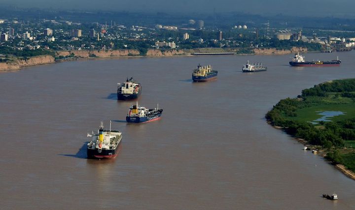 the Parana River, Argentina’s hub for shipments of soy meal for livestock feed and soy oil for cooking and biofuel.