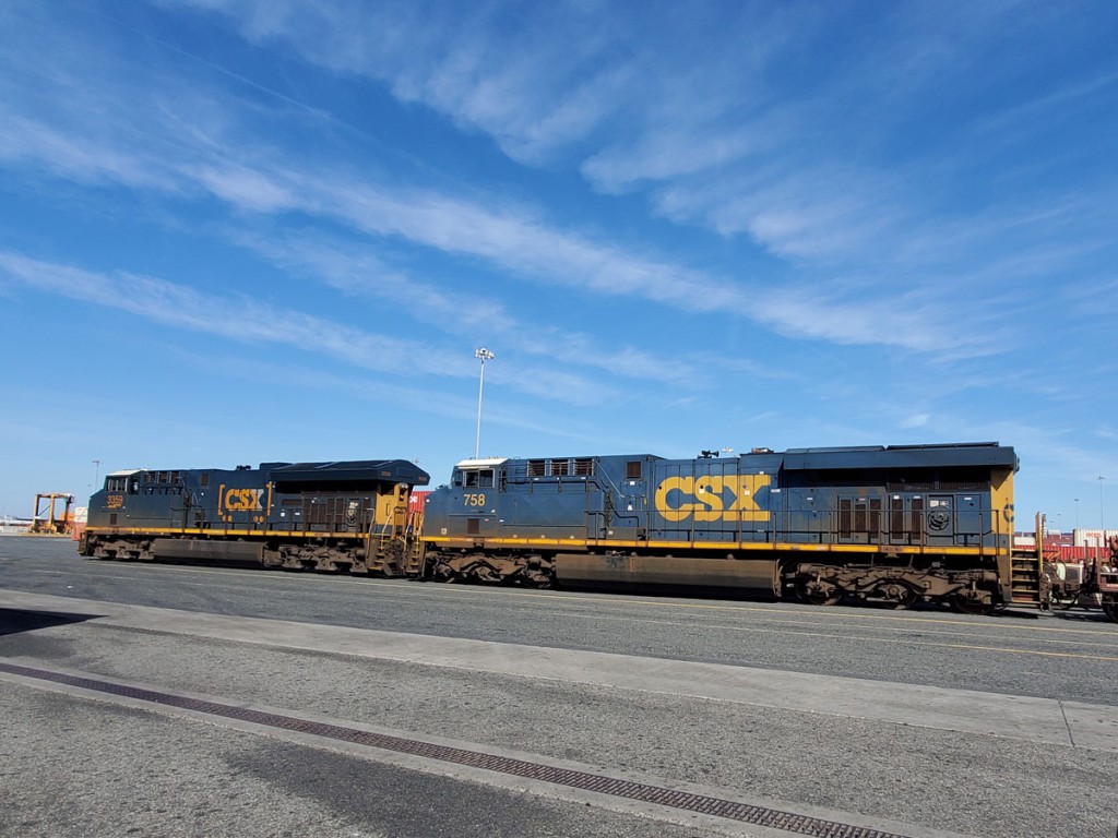 CSX locomotives are ready at APM Terminals Elizabeth MMR facility