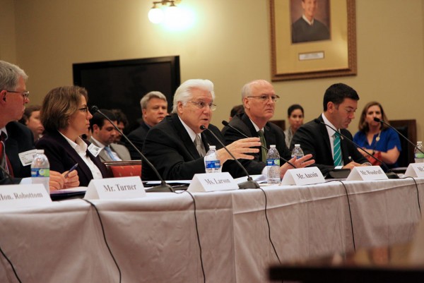 Paul Aucoin (center) addressing the U.S. House of Representatives Transportation and Infrastructure Committee, Subcommittee on Water Resources and Environment.