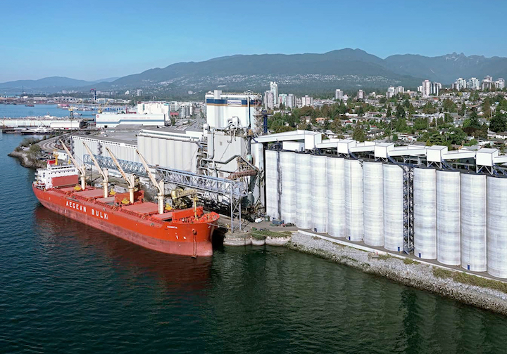 Canadian canola vessel at the Port of Vancouver, BC