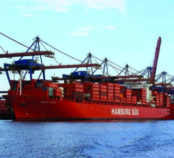 Hamburg Sud’s Santa Rita docked at the Port of Santos, Brazil