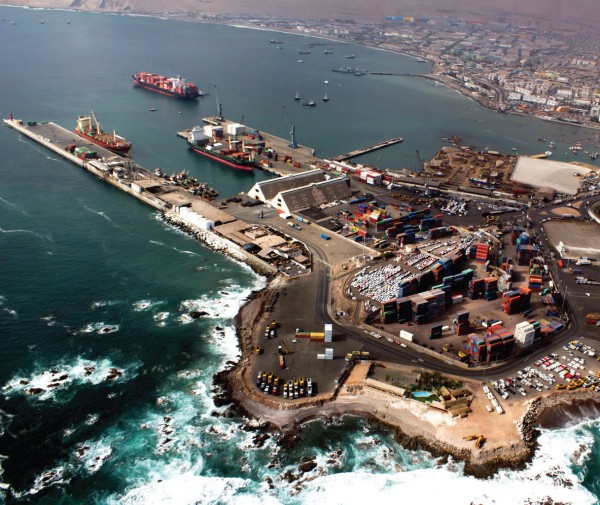 Aerial view of the Port of Iquique, Chile