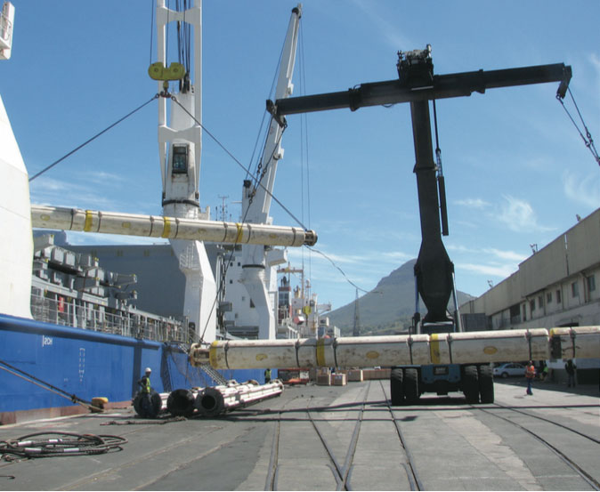 Risers shipped from South Africa to West Africa on SafmarineMPV’s SAFWAF service. The service, which will be upgraded from six weekly to monthly sailings in April 2015, will give shippers an opportunity to take advantage of the growing opportunities in the West Africa market.