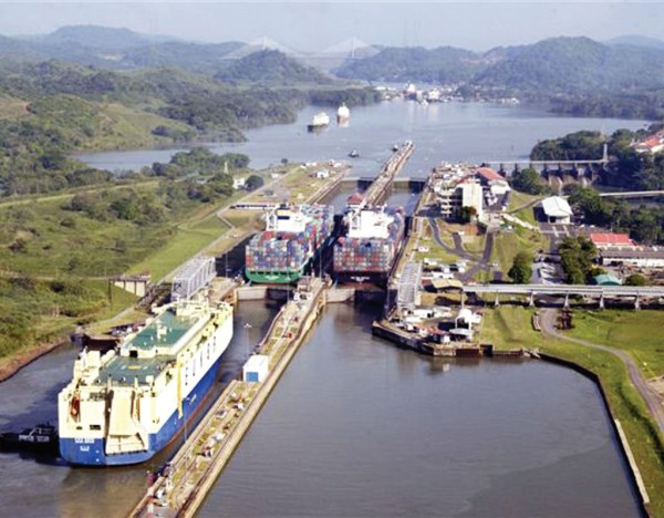 Aerial view of the Panama Canal