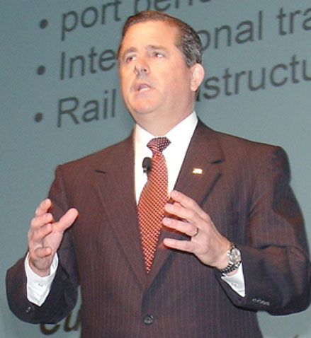 Curtis J. Foltz, executive director of the Georgia Ports Authority, says other states should follow Georgia’s lead in \investing in transportation infrastructure. (Photo by Paul Scott Abbott, AJOT)