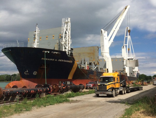 Logistec and its partners have been moving a big volume of Ontario-made wind energy components to Nova Scotia from Port Weller, Ontario on the St. Lawrence Seaway. (Photo courtesy of Logietec Corporation)