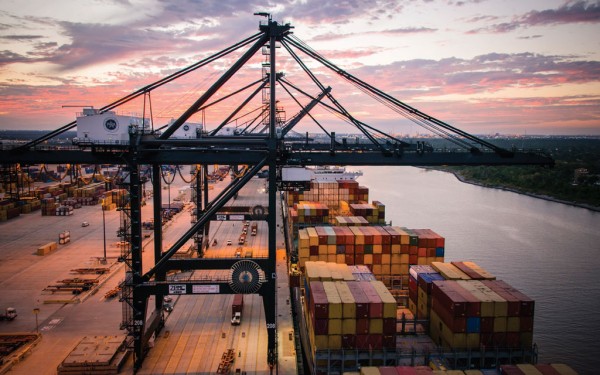 Plastic resins are among goods exported through Port of Houston container terminal facilities.
