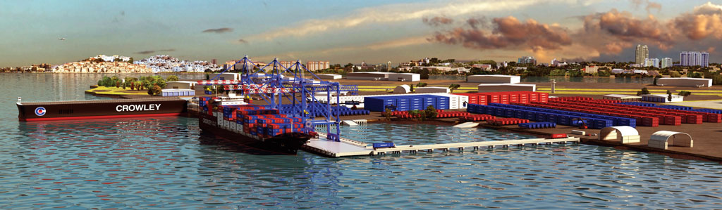 Crowley Maritime Corp. investments include an expanded Isla Grande terminal and pier being developed to serve LNG-powered combination container and roll-on/roll-off, or ConRo, ships.