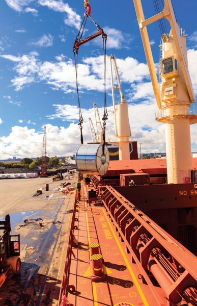 Steel products cargo has risen sharply at Port of Hamilton.