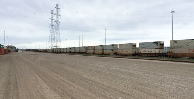 CN developed its $100 million “Calgary Logistic Park” around the rail operator’s own state-of-the-art intermodal terminal. (photo by George Lauriat)