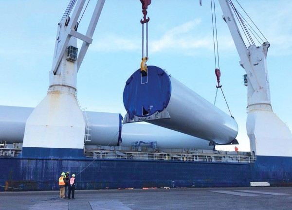 Deepsea wind turbines being prepared for transport