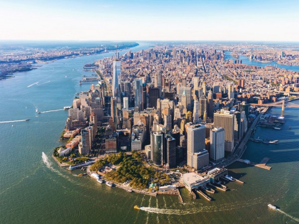 Aerial view of New York City’s Manhattan