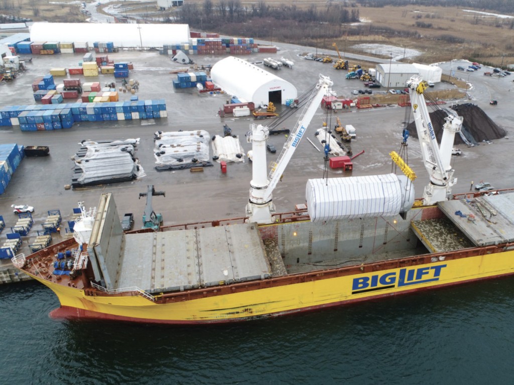 Niche carrier BigLift calling the Port of Valleyfield near montreal which is expanding its breakbulk operations.