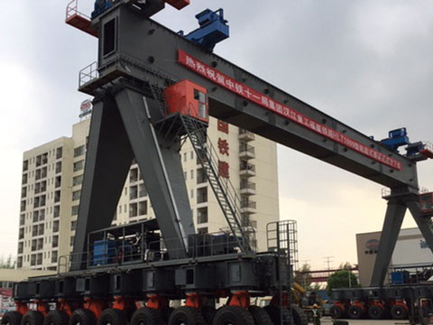 450 ton beam lifting machine manufactured by HHI ready for shipment to Putian city, Fujiang for HSR Construction