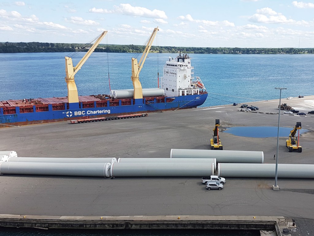 Multi-modal port of Johnstown in eastern Ontario is enjoying a robust trend in wind energy business.