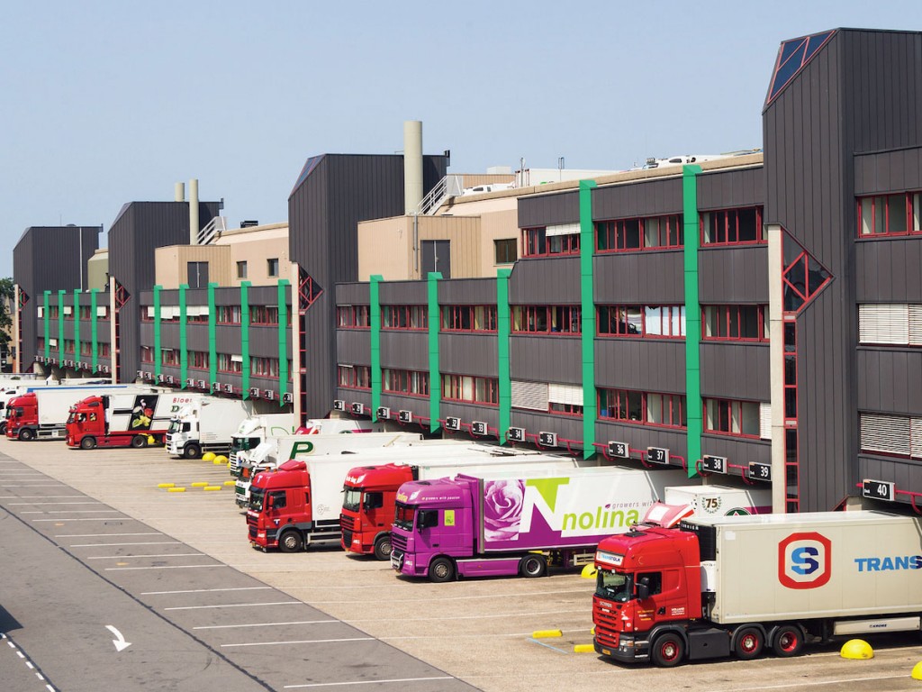 Royal FloraHolland is slotted with more than 1,100 truck docks. 