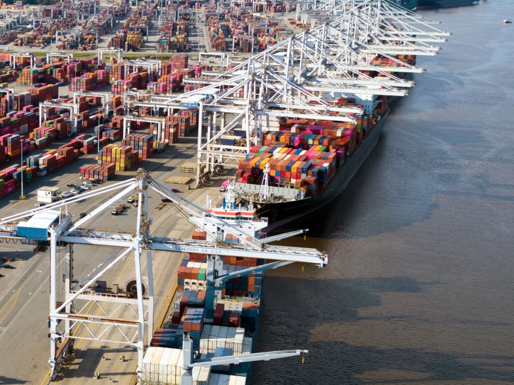 The present-day Garden City Terminal at the Port of Savannah is North America’s busiest single-terminal container facility.