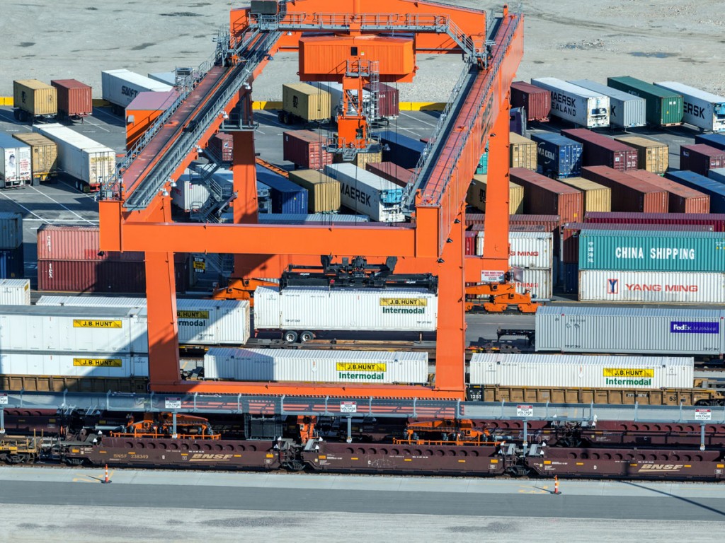 BNSF Railway’s Logistics Park Kansas City is one of the Fort Worth, Texas-based railroad’s three major hubs linking West Coast ports with Midwestern destinations. 