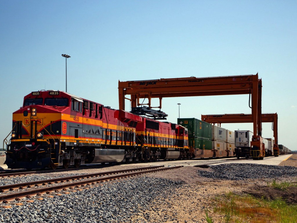 The Kansas City Southern Railway Co.’s Wylie Intermodal Terminal, northwest of Dallas, is recently enjoying a significant spike in retail and package business. 