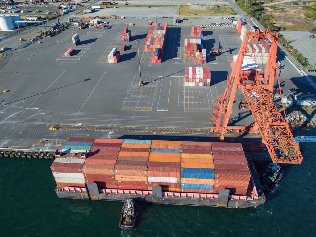 Container-on-barge service slated for expansion at Durke Port terminal of Port of Nanaimo.
