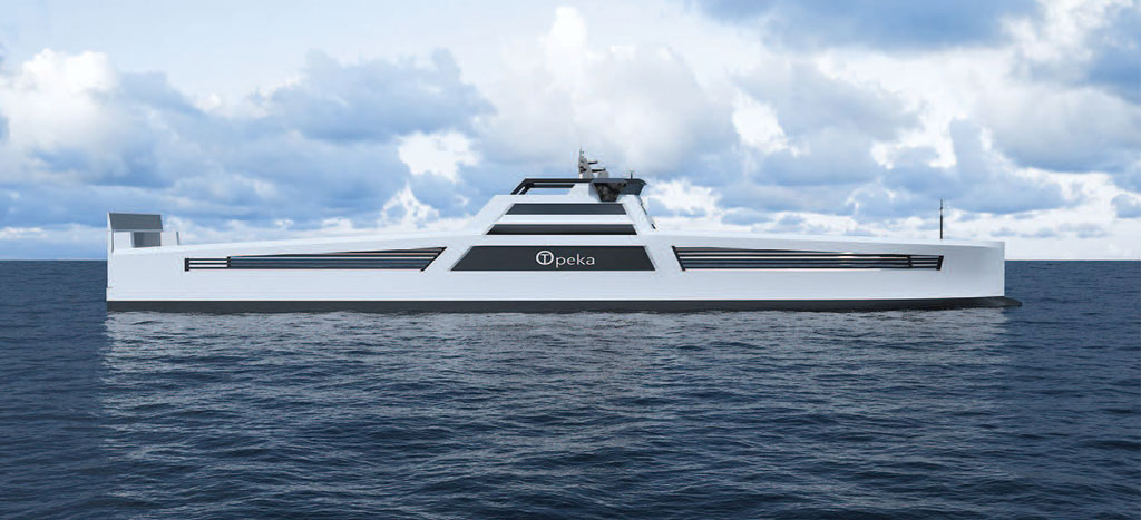 Topeka is a Wilhelmsen zero-emission prototype ro/ro vessel that runs on liquid green hydrogen.