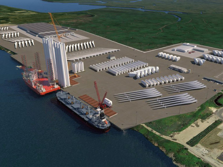 Construction should begin soon on an offshore wind specialty port the State of New Jersey is building from scratch on the east bank of the Delaware River.