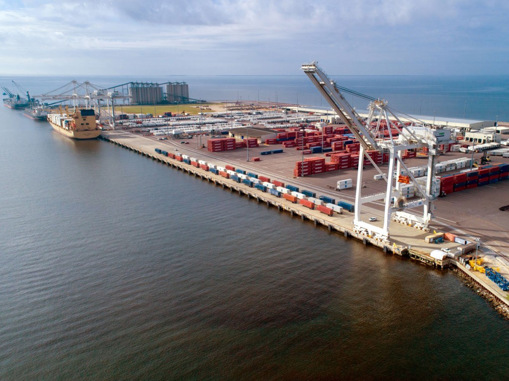 The Port of Gulfport’s newly expanded West Pier Terminal serves green fruit importers Dole and Chiquita, as well as Crowley.