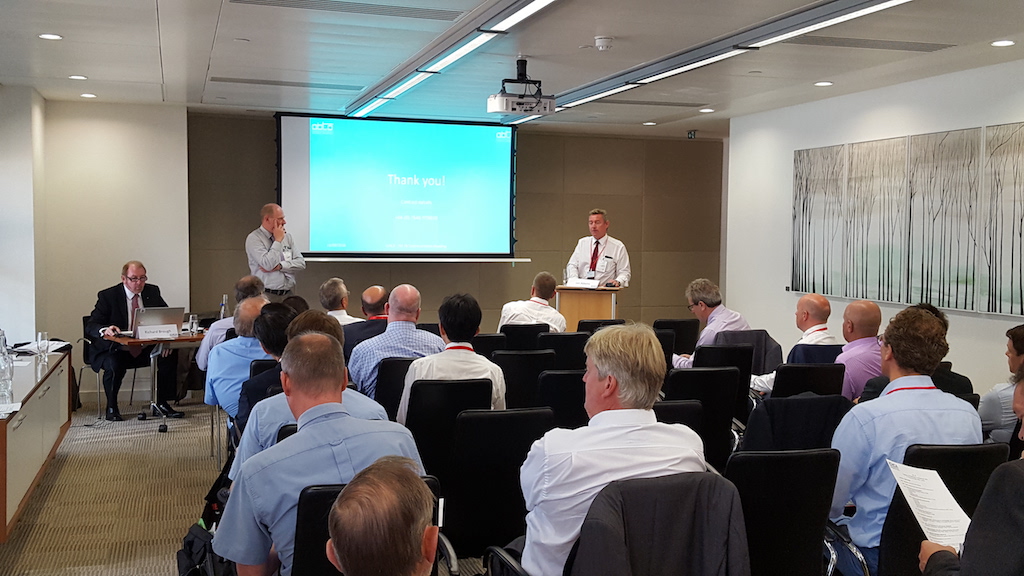  ABTO Chief Executive Ian Adams speaking to ICHCA members last week in London