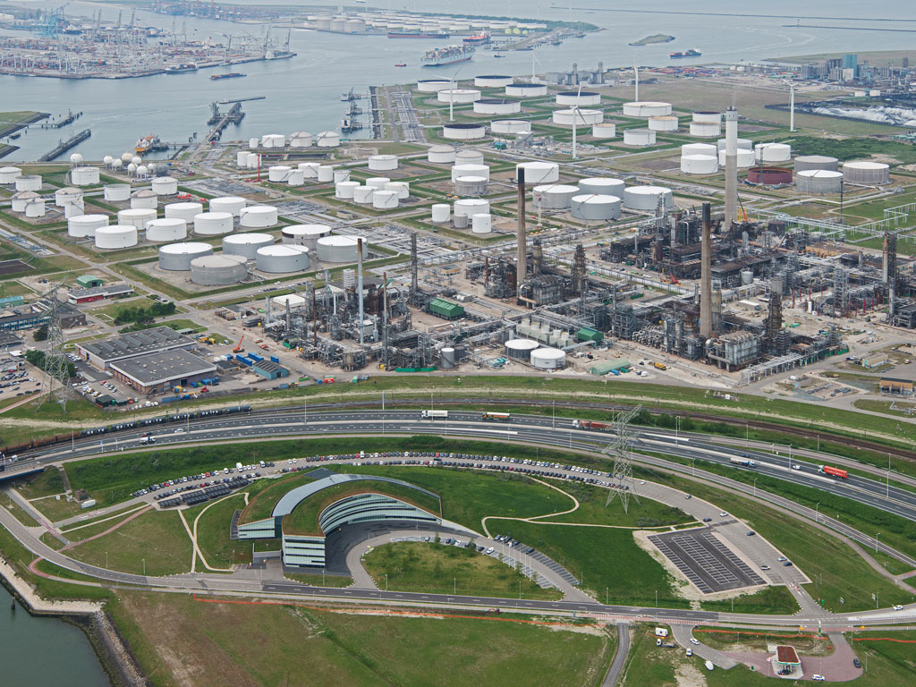 Aerial view of the BP refinery