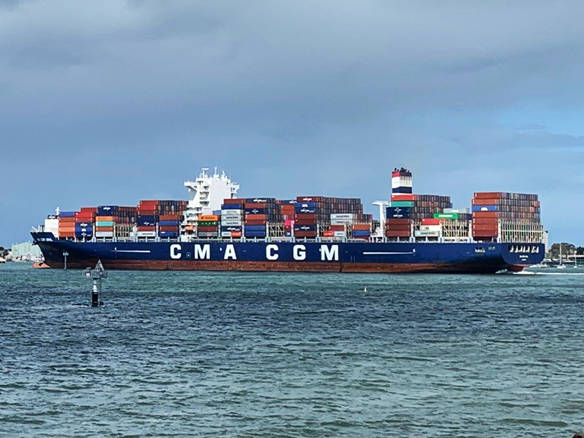 CMA CGM Ural set a new TEU exchange record at the Port of Melbourne with 8,094 TEUs during its call at VICT. 