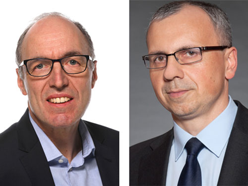 Neue Vorstände bei DB Cargo ab 1. April 2019: Pierre Timmermans, Vertrieb und Marketing (links) und Marek Staszek, Produktion.