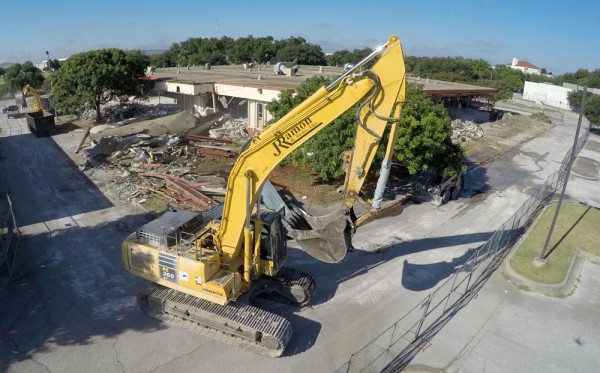 Demolition work is underway at Port San Antonio to extend 36th Street by an additional half mile 