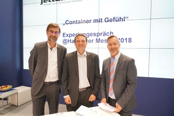 Dr. Holger Schlüter, Associate Director IoT/industry 4.0, Lufthansa Industry Solutions, Arnd Trapp, Director IT & Operations Jettainer and Martin Kraemer, Head of Marketing & PR Jettainer GmbH