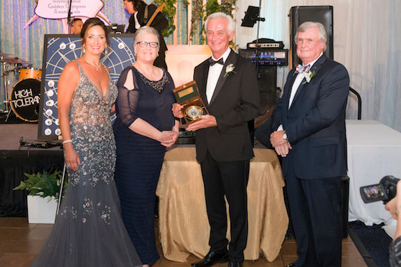 Left to right Event Event Co-chair Ann Burris, Community Relations, Holland America; Seafarers’ House Executive Director Lesley Warrick; Golden Compass Honoree Paul Doell; Event Co-chair Capt. Gene Sweeney